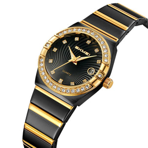 Skmei - 2342 - Women Stainless Steel Quartz - black/gold image 1
