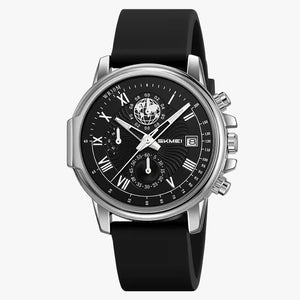 SKMEI - 2468 - Luxury Analog Quartz Chronograph Watch - silver/black image 2