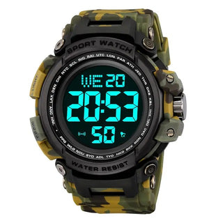 Skmei - 2422 - Digital Big Dial Shock Sports Watch - army green camo image 2