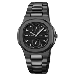 SKMEI - 2423 - Elegant Classic Multifunction Sqaure Dial Watch - black image 0