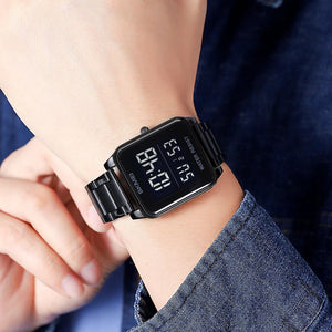 SKMEI 2154 Rectangle Digital Sports Wristwatch - Black/black image 3