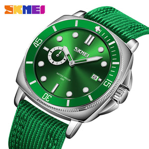 SKMEI 9328 Analog Quartz Nylon Strap Casual Watch - green image 1
