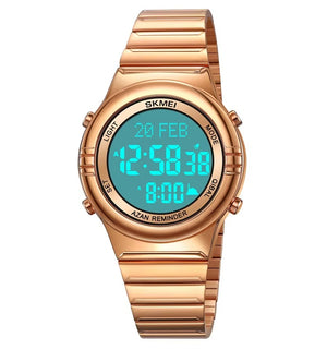 Skmei - 2200 - Qibla Azan Time Reminder Prayer Watch - rose gold image 1