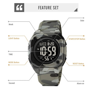 Skmei - 2160 - Smart Digital Functions Watch - grey camo image 5
