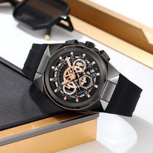 SKMEI - 9377 - Sporty Multi-Function Quartz Watch - black/black image 2