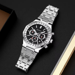 SKMEI - 2380 - High Quality Luxury Watch - Silver/Black image 2