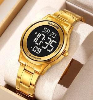 SKMEI 2425 Round Digital Countdown Watch - gold-black image 0