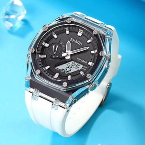 Skmei - 2100 - World Time 50m Waterproof - White/Black image 4