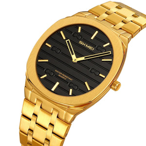 SKMEI - 9372 - Imperial Time Quartz Watch - Gold/Black image 0