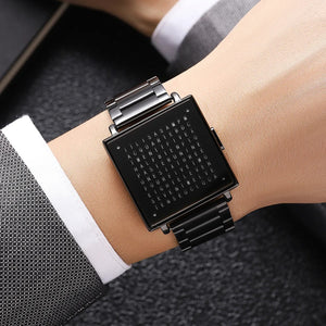 Skmei - 2388 - Luxury Word Dial Watch - Black-Steel image 2