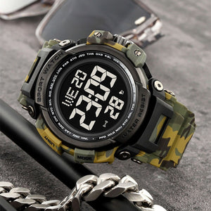 Skmei - 2422 - Digital Big Dial Shock Sports Watch - army green camo image 0