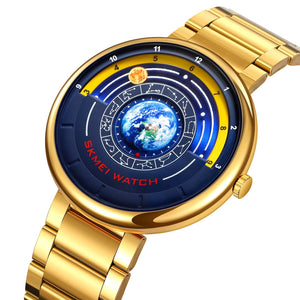 SKMEI - 2361 - Earth Orbit Quartz Watch - gold image 0