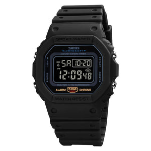 SKMEI - 1628 - Classic Digital Sports Watch - Black/Black image 0