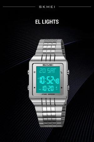 SKMEI - 2335 - Digital Multifunction Stainless Steel Watch - Silver image 5