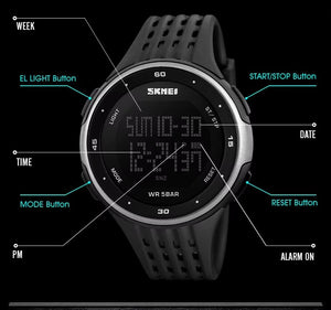 Skmei - 1219 - Digital Time Sports - Silver image 3