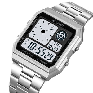 Skmei - 2353 - Digital World Electronic Watch - Silver image 0