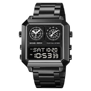 Skmei - 2204 - Digital Luminous 4 Time Square - Black image 0