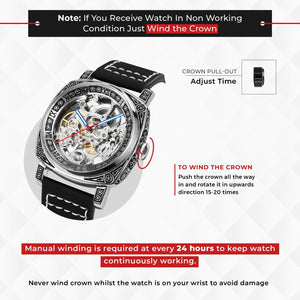 SKMEI - 9271 - Premium Automatic Skeleton Watch - black image 1