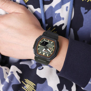SKMEI - 2438 - Dual Sports Watch Multiple Time Zone - ArmyGreen image 3