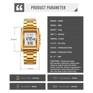 SKMEI - 2092 - Qibla Azan Time Reminder Prayer Watch - gold image 5