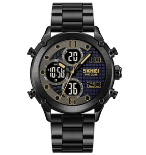Skmei - 1975(chain)- 30m Waterproof Mutifunctional - Black/Black image 1