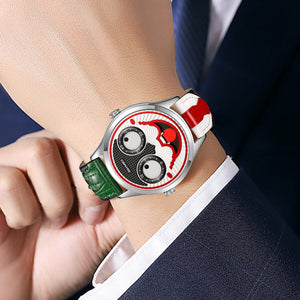 Skmei – 9389 – Whimsical Design Clown Dial Watch – Silver/Black image 2
