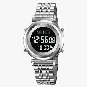 SKMEI - 2139 - Qibla Azan Time Reminder Prayer Watch - silver-black image 1