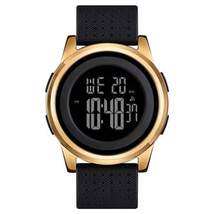 SKMEI 1502 Digital Thin Dial Waterproof Wrist Watch - Gold