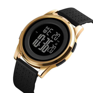 SKMEI 1502 Digital Thin Dial Waterproof Wrist Watch - Gold
