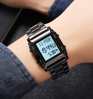 SKMEI - 2277 - Qibla Azan Time Reminder Prayer Watch - black image 1