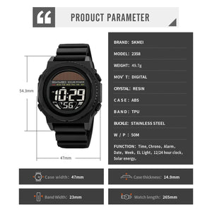 SKMEI - 2358 - High Quality Luxury Watch - Black/Black image 5