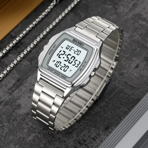 SKMEI 2239 Square Digital Countdown Timer Watch - silver image 1