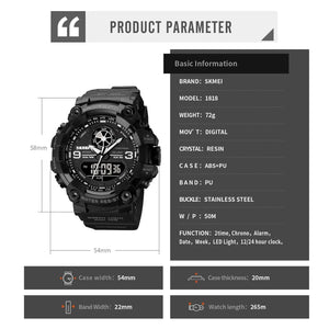 SKMEI 1818 Digital Sports Watch - Black