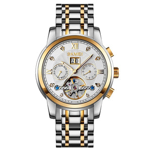 SKMEI - M029 - Automatic Movement Skeleton Watch - gold/silver silver image 0
