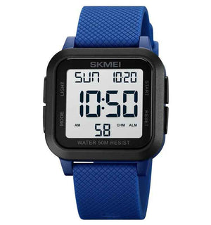 SKMEI 1894 Classic Digital Square Watch - Blue/white