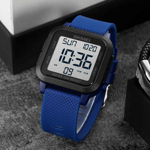 SKMEI 1894 Classic Digital Square Watch - Blue/white