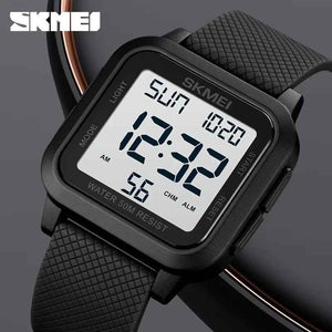SKMEI 1894 Classic Digital Square Watch - Black/white