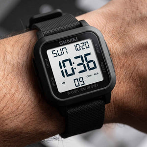 SKMEI 1894 Classic Digital Square Watch - Black/white