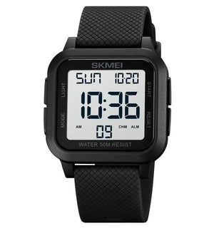 SKMEI 1894 Classic Digital Square Watch - Black/white