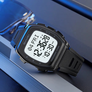 SKMEI - 2441 - Smart Digital Sports Watch - Black/White image 0