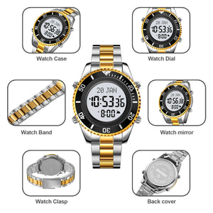 SKMEI - 2141 - Qibla Azan Time Reminder Prayer Watch - silver/gold image 6