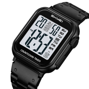 SKMEI 2447 Square Digital Countdown Timer Watch - black/white image 0