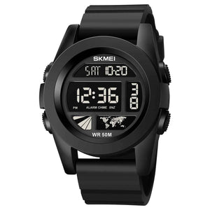 SKMEI 1906 Bold Digital Sports Watch - Black/Black