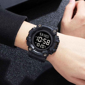 SKMEI 1968 Rugged Digital Sports Watch - Black/Black
