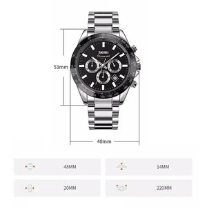 Skmei - 9259 - Stainless Steel Chronograph - Silver/Black image 4