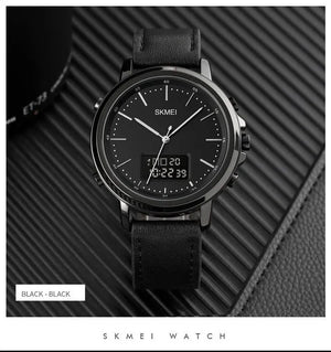 Skmei - 1652 (Strap) - Multifunctional Waterproof - Black/White-Leather image 4