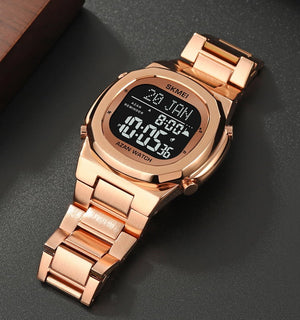 Skmei – 2036 – Qibla Azan Time Reminder Prayer Watch – RoseGold/Black image 1