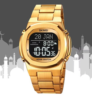 SKMEI - 2036 - Qibla Azan Time Reminder Prayer Watch - gold/black image 6
