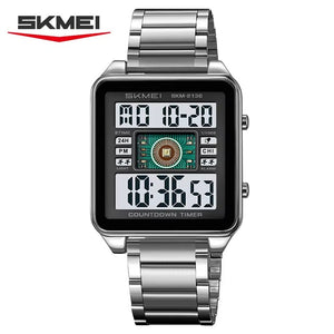 SKMEI 2136 Multi-Display Digital Chronograph Sports Watch- Silver/White image 3