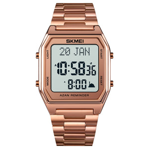 SKMEI - 1763 - Qibla Azan Time Reminder Prayer Watch - rose gold/white image 0